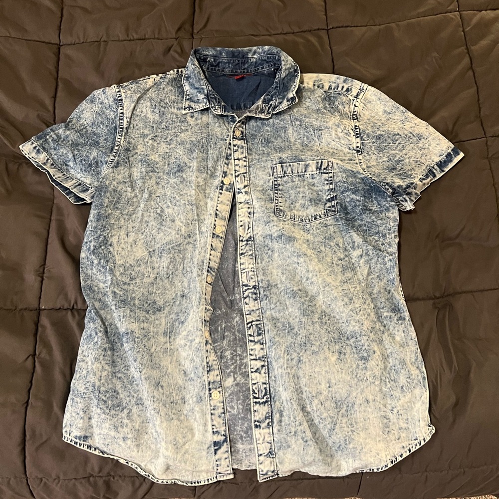 Distressed Jean Button Down